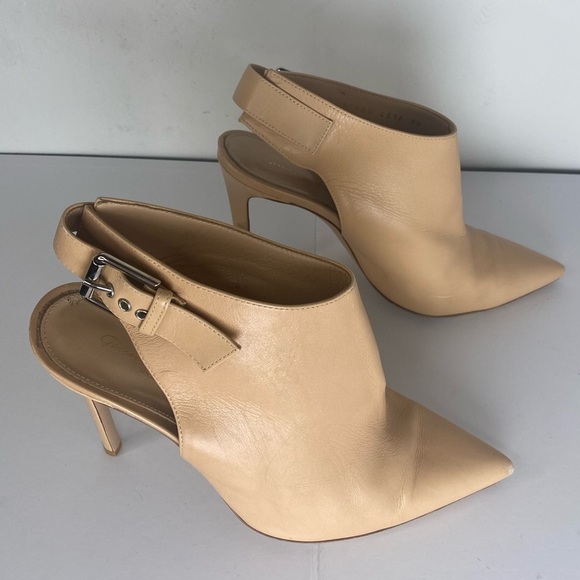Gianvito Rossi Tan Point Toe Back Buckle Strap Luxury Leather Heels 39 - Picture 10 of 10